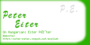 peter eiter business card